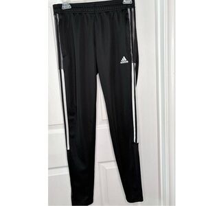 Adidas Women’s Black Track Pants with White Stripes XS
